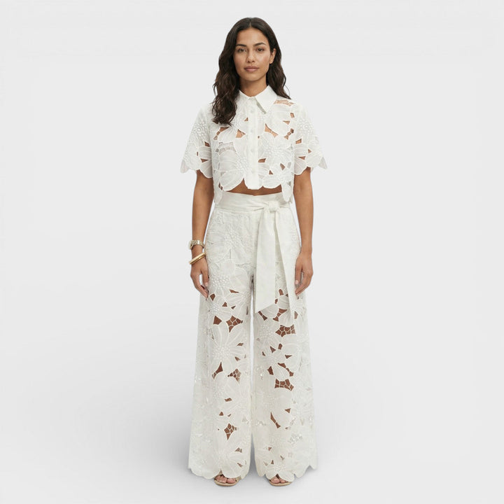 Élodie | Ensemble vêtements femme broderie fleurie