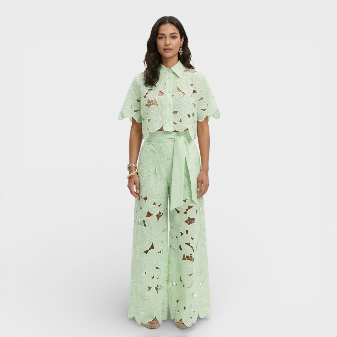 Élodie | Ensemble vêtements femme broderie fleurie