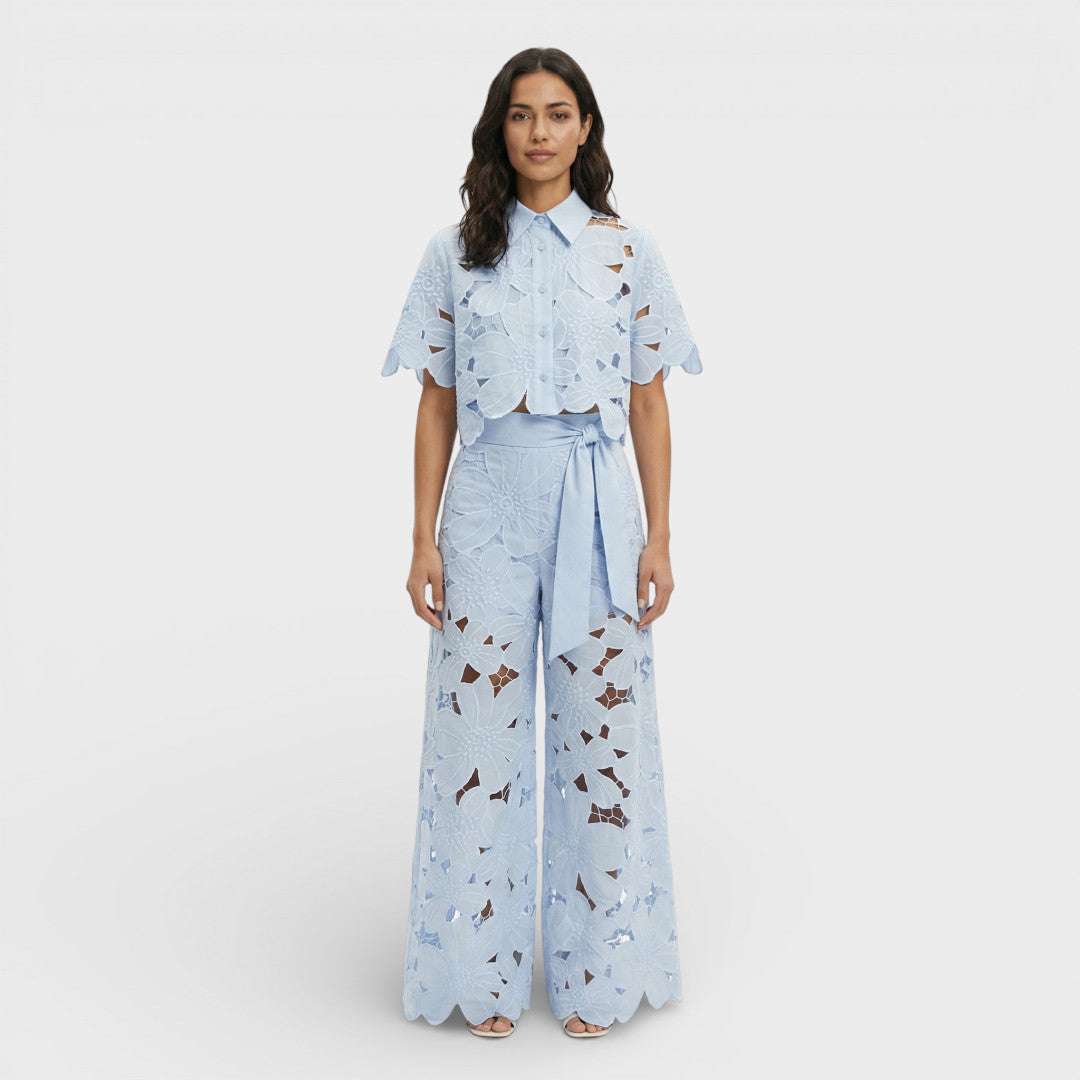 Élodie | Ensemble vêtements femme broderie fleurie