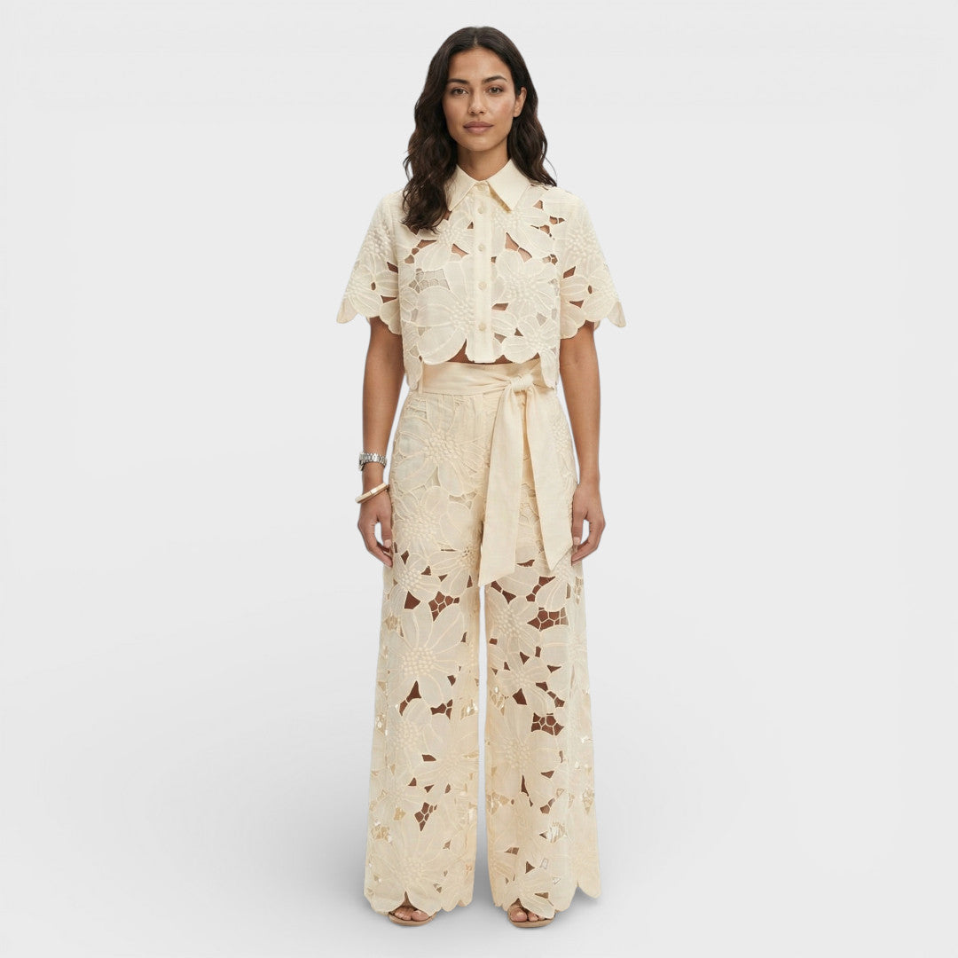 Élodie | Ensemble vêtements femme broderie fleurie