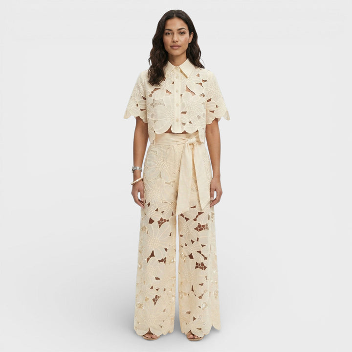 Élodie | Ensemble vêtements femme broderie fleurie