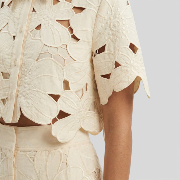 Élodie | Ensemble vêtements femme broderie fleurie