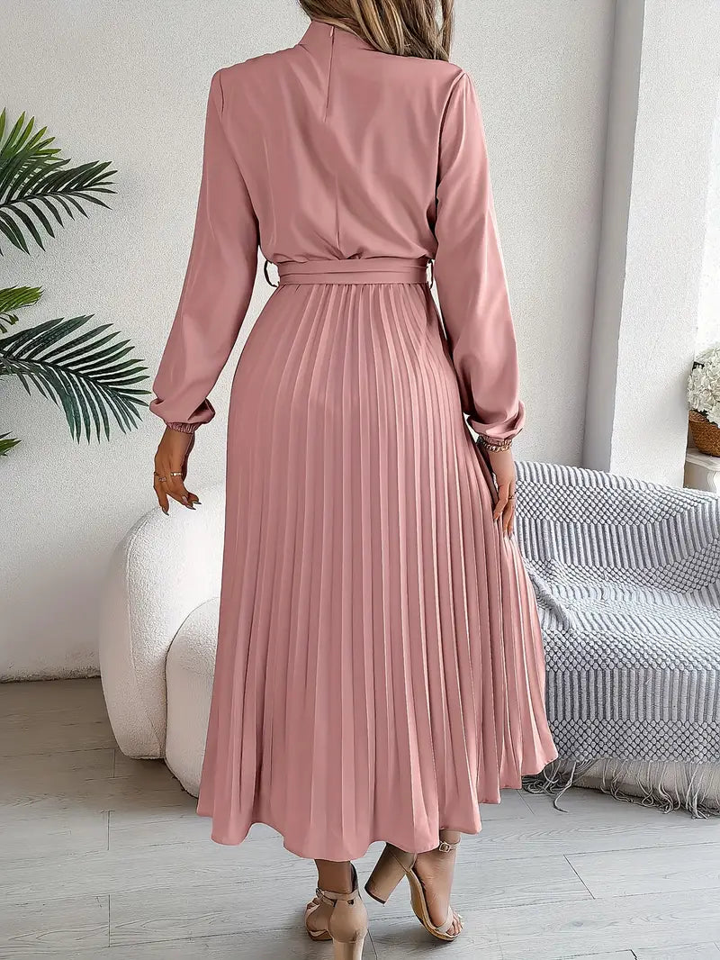 Élodie | Robe Femme Plissée Midi Ceinturée