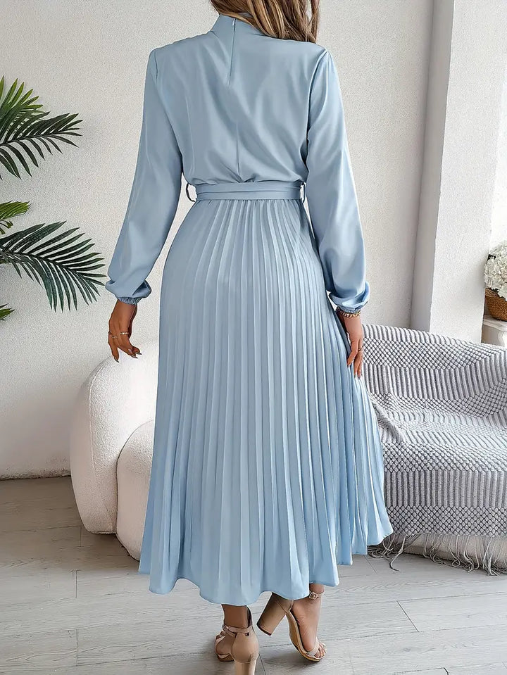 Élodie | Robe Femme Plissée Midi Ceinturée