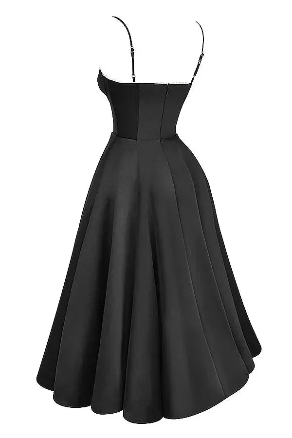 Élodie | Robe de Soirée Noire Corset Jupe Évasée Tulle