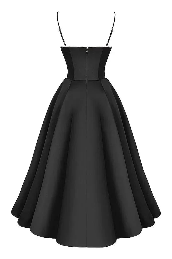 Élodie | Robe de Soirée Noire Corset Jupe Évasée Tulle