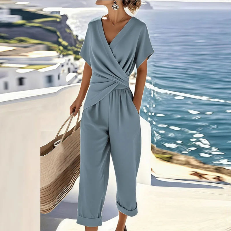 Émilie | Combinaison Pantalon Femme Col V