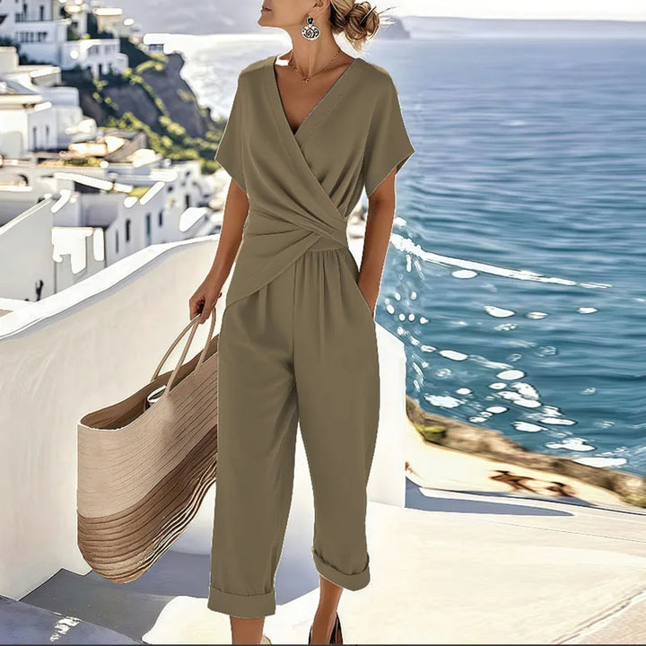 Émilie | Combinaison Pantalon Femme Col V