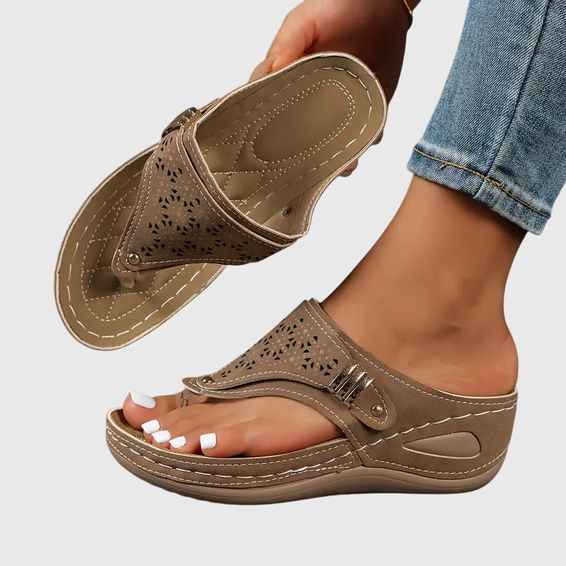 Émilie | Sandales Femme Compensées Bout Ouvert