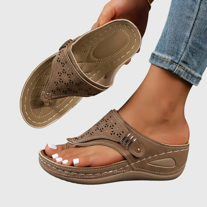 Émilie | Sandales Femme Compensées Bout Ouvert
