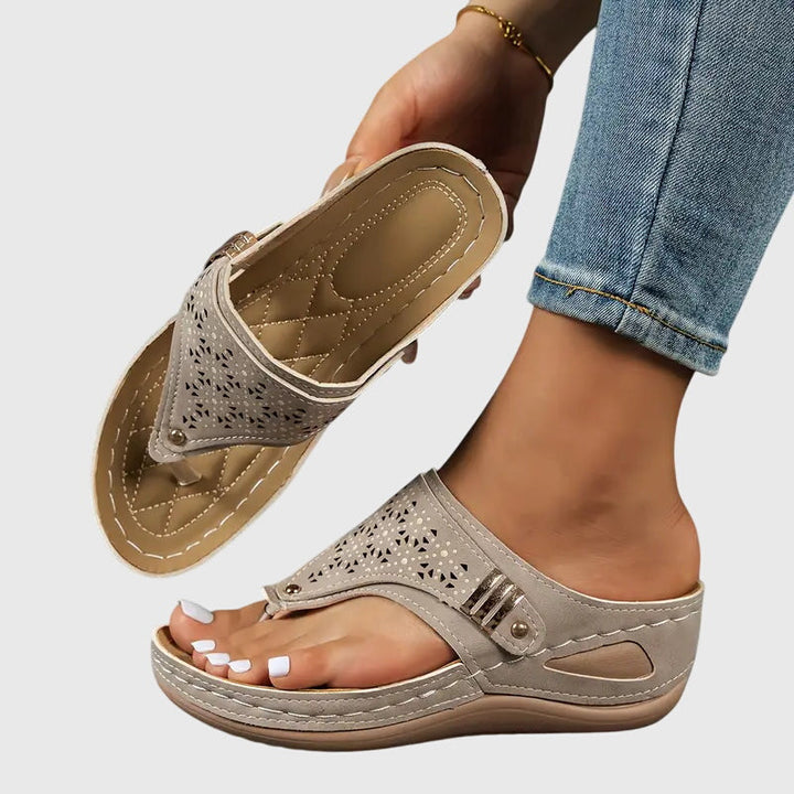 Émilie | Sandales Femme Compensées Bout Ouvert