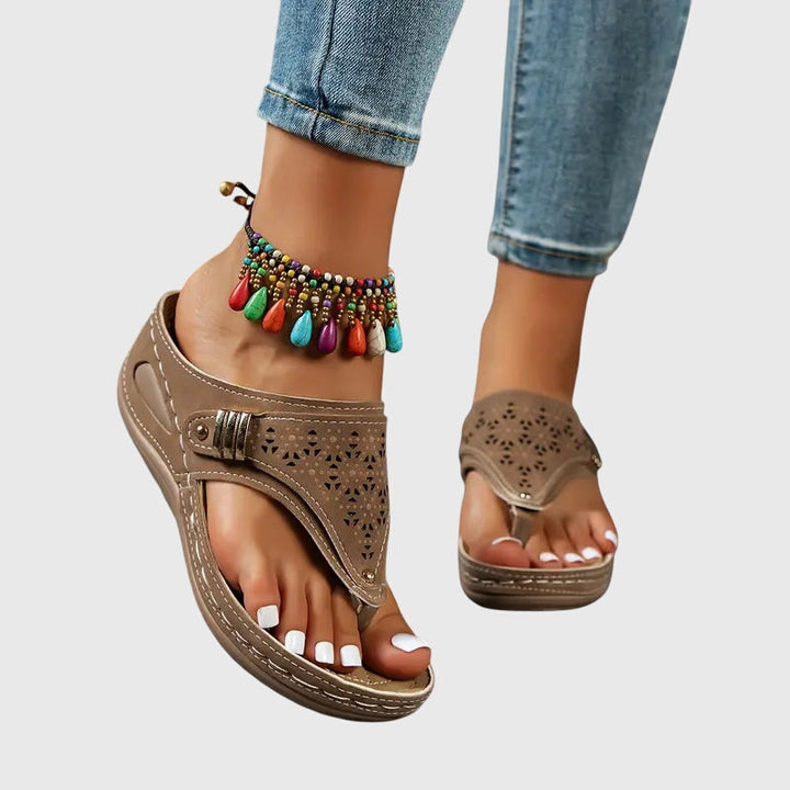 Émilie | Sandales Femme Compensées Bout Ouvert