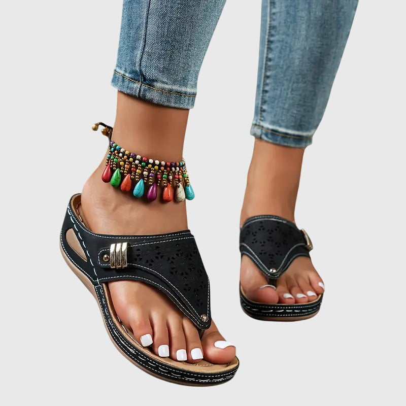 Émilie | Sandales Femme Compensées Bout Ouvert