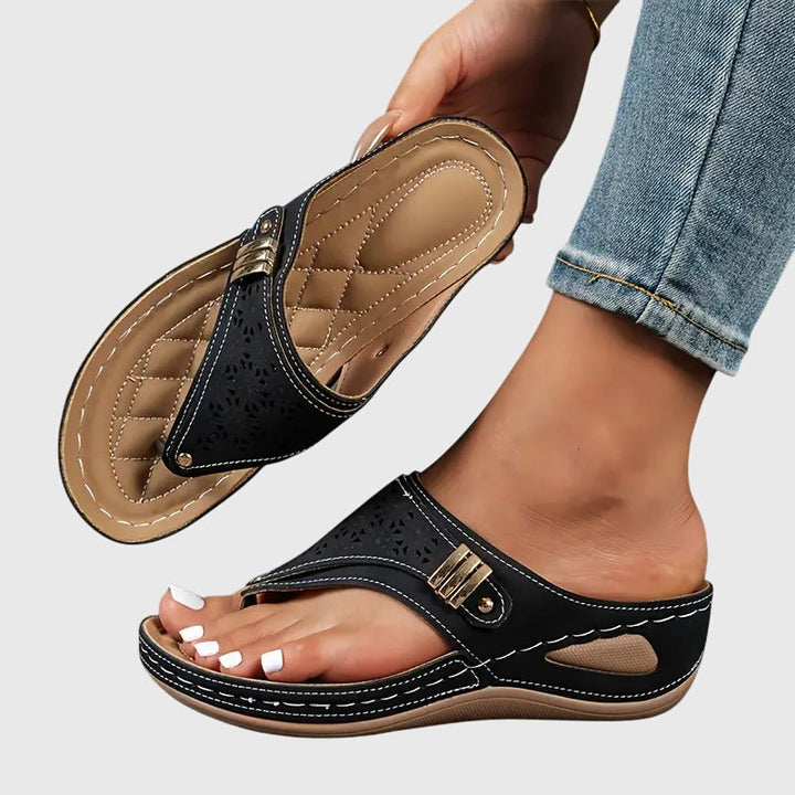 Émilie | Sandales Femme Compensées Bout Ouvert