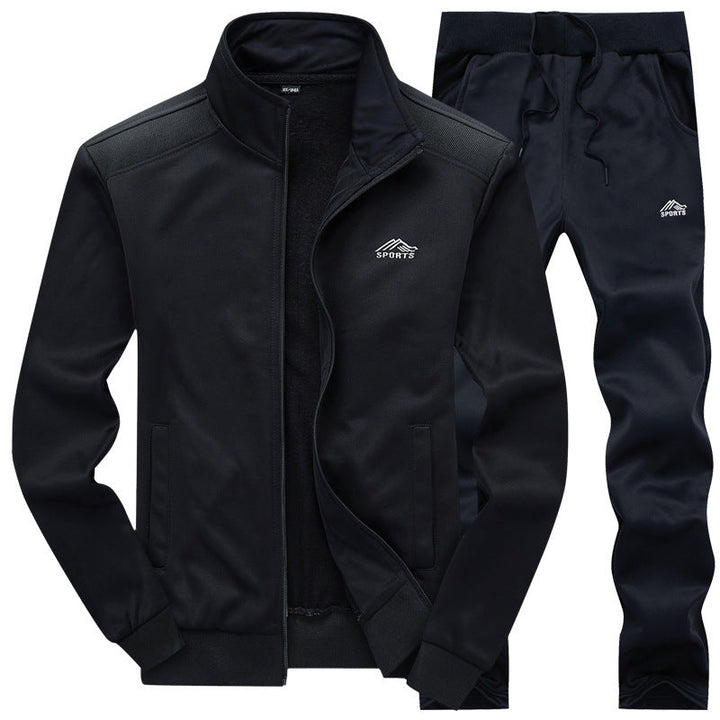 Ethan | Survêtement Homme Noir Zippé Col Montant