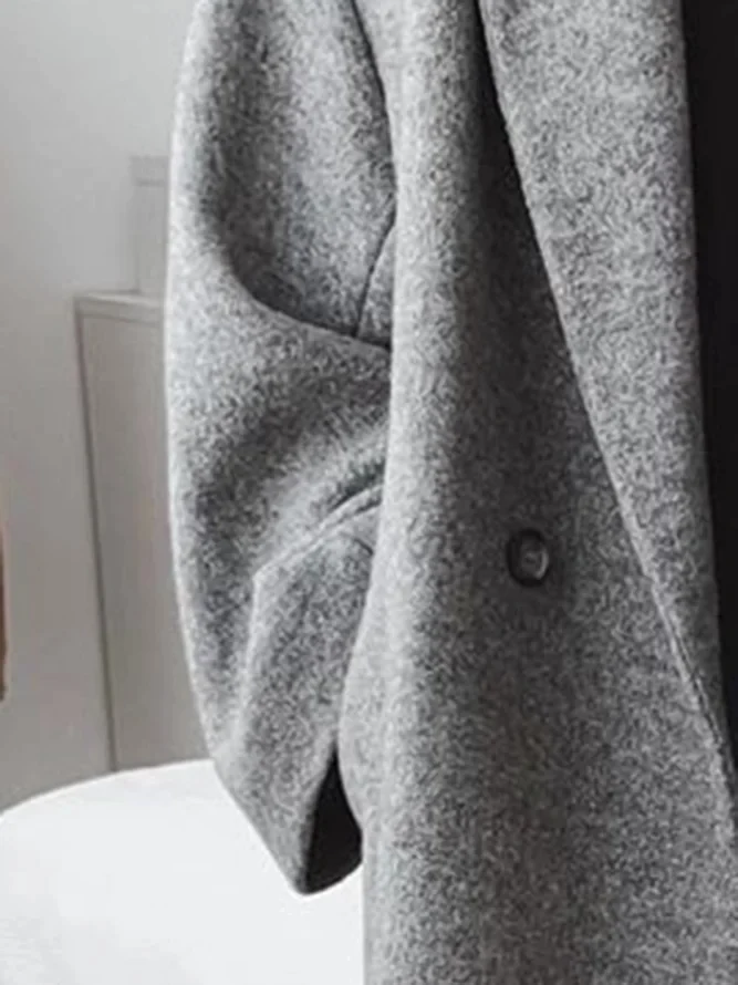 Eva | Manteau Croisé Oversize Femme Laine Marron