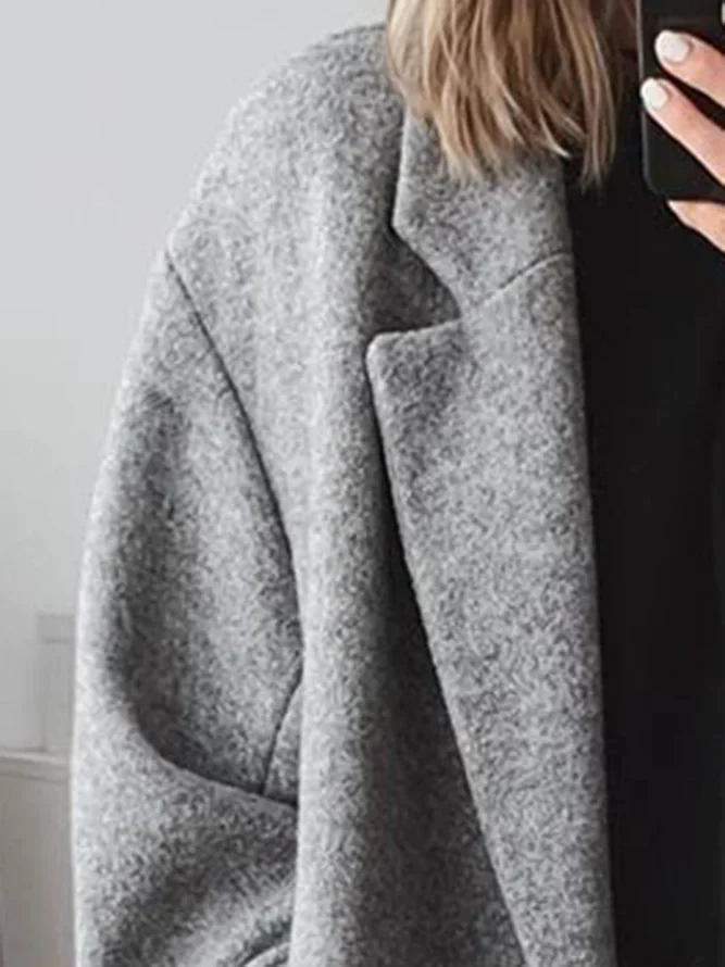 Eva | Manteau Croisé Oversize Femme Laine Marron