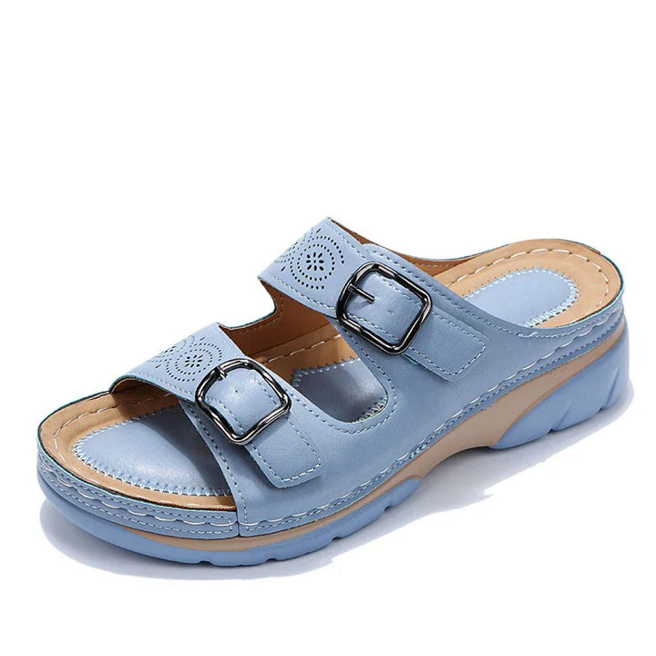 Eva | Sandales Femme Plateforme Boucles Cuir