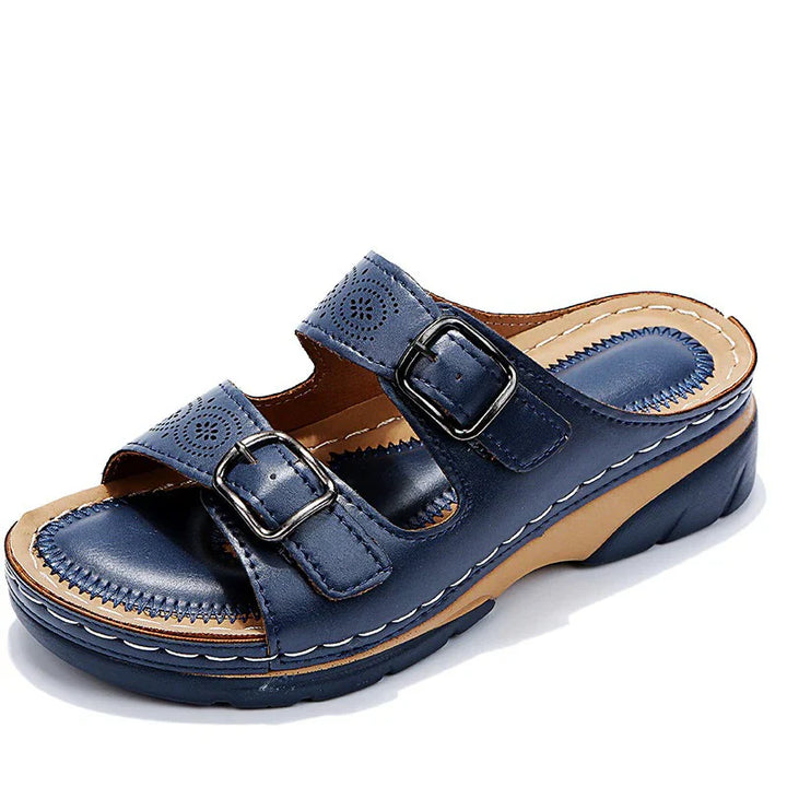 Eva | Sandales Femme Plateforme Boucles Cuir