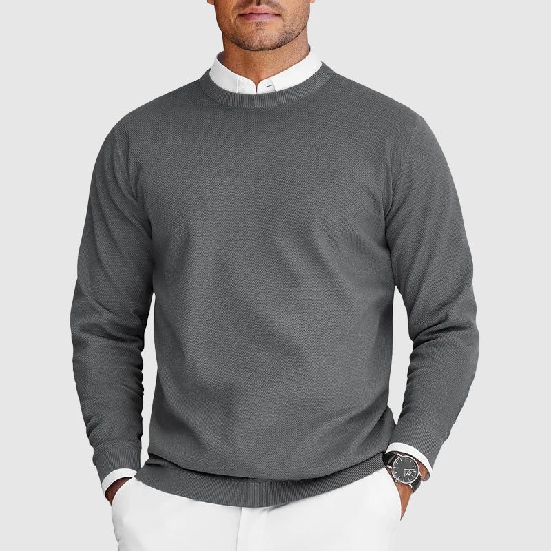 Aurélien | Pull Col Rond Noir Homme Coupe Ample