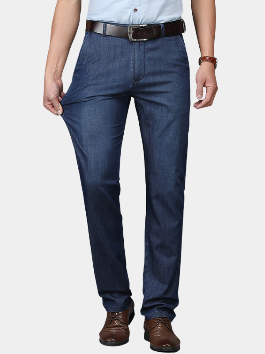 Florian | Jean Droit Homme Denim Bleu Zippé