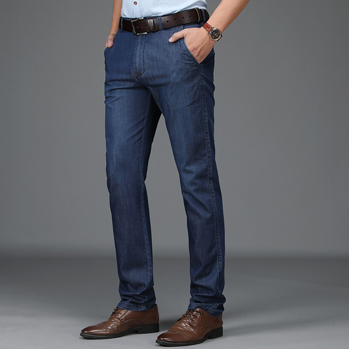 Florian | Jean Droit Homme Denim Bleu Zippé