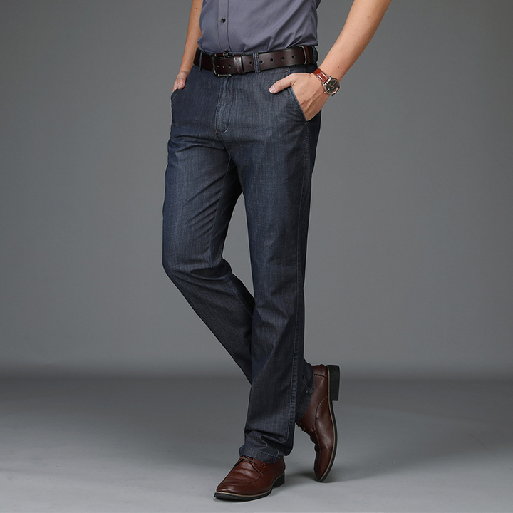 Florian | Jean Droit Homme Denim Bleu Zippé