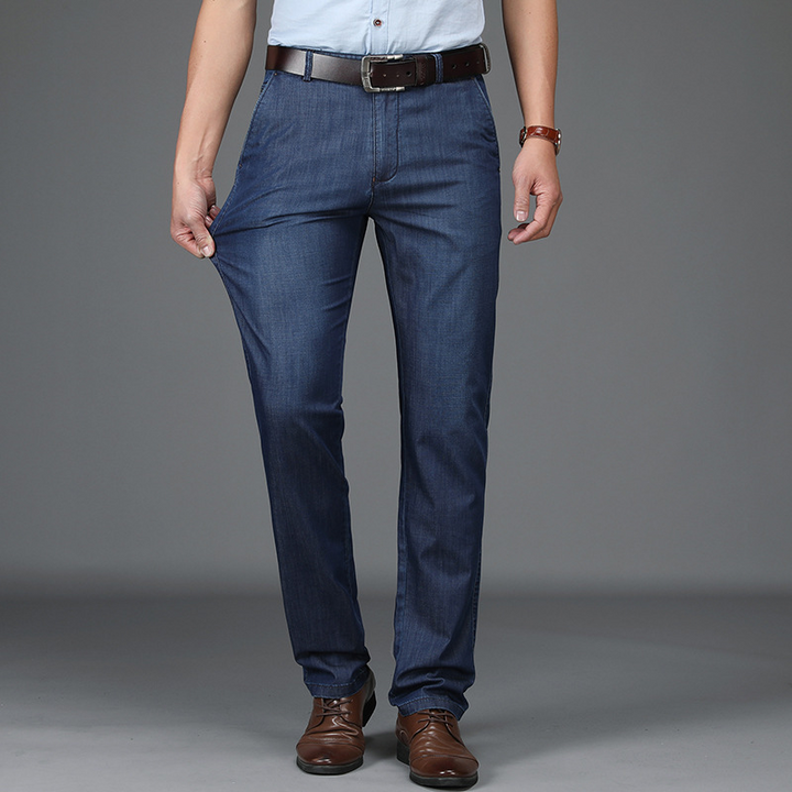Florian | Jean Droit Homme Denim Bleu Zippé