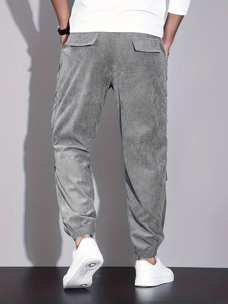 Florian | Pantalon Cargo Velours Côtelé Marron Homme Coupe Ample