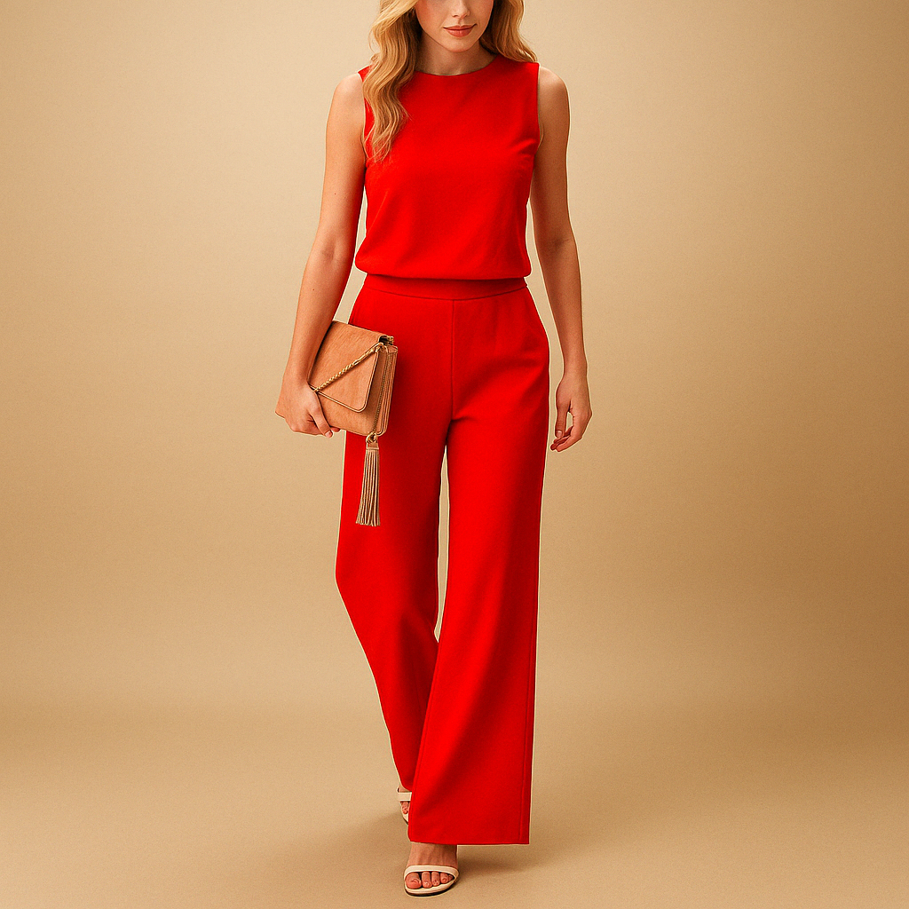 Floriane | Ensemble Pantalon Large Femme Taille Haute