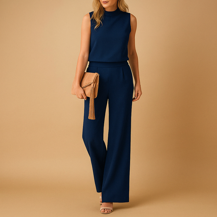 Floriane | Ensemble Pantalon Large Femme Taille Haute