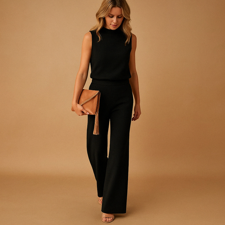 Floriane | Ensemble Pantalon Large Femme Taille Haute