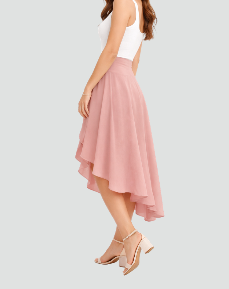 Floriane | Jupe Femme Asymétrique Taille Haute Volantée