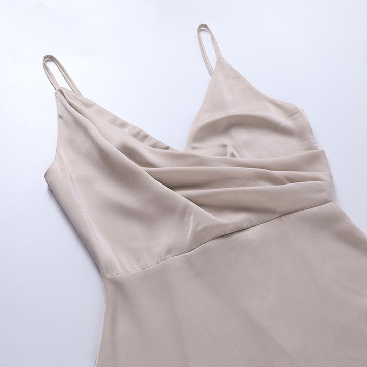 Floriane | Robe Longue Portefeuille Fendue Mousseline Vert Sauge