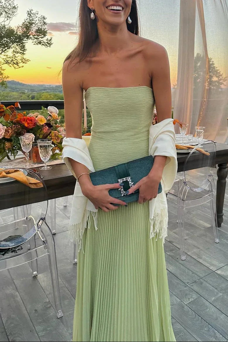Floriane | Robe de Soirée Longue Plissée Bustier