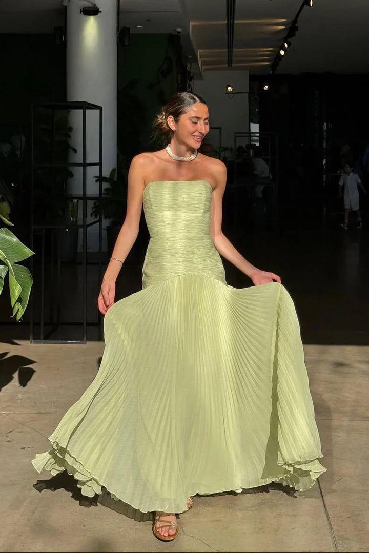 Floriane | Robe de Soirée Longue Plissée Bustier