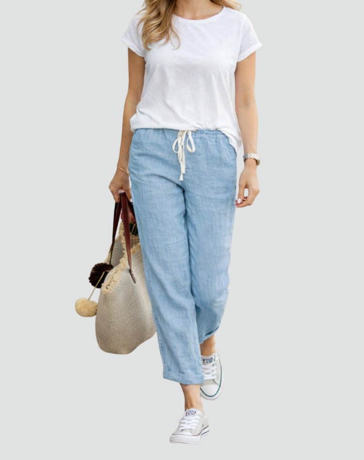 Floriane | T-shirt Blanc Col Rond Manches Courtes Femme Coupe Ample