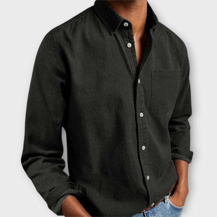 Maxime | Chemise Denim Bleu Marine Homme
