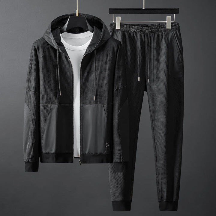 François | Ensemble Jogging Homme Gris Zippé à Capuche