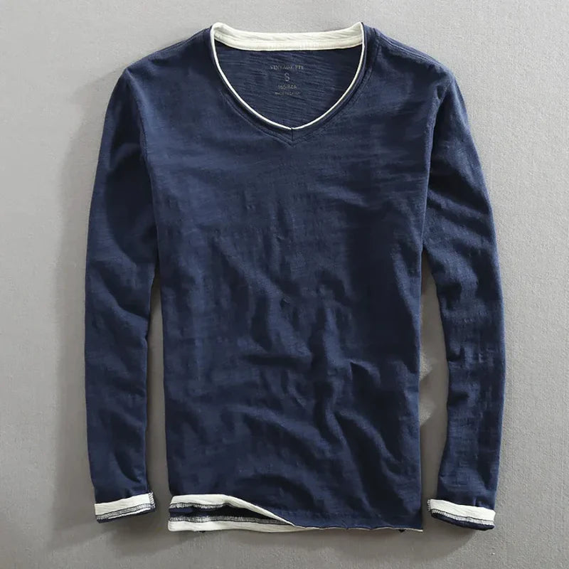 François | Pull Col V Manches Longues Homme Noir