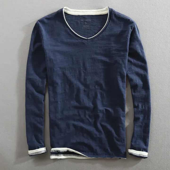 François | Pull Col V Manches Longues Homme Noir