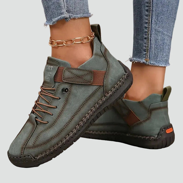 Gabrielle | Baskets Basses Cuir Noir Lacets Femme