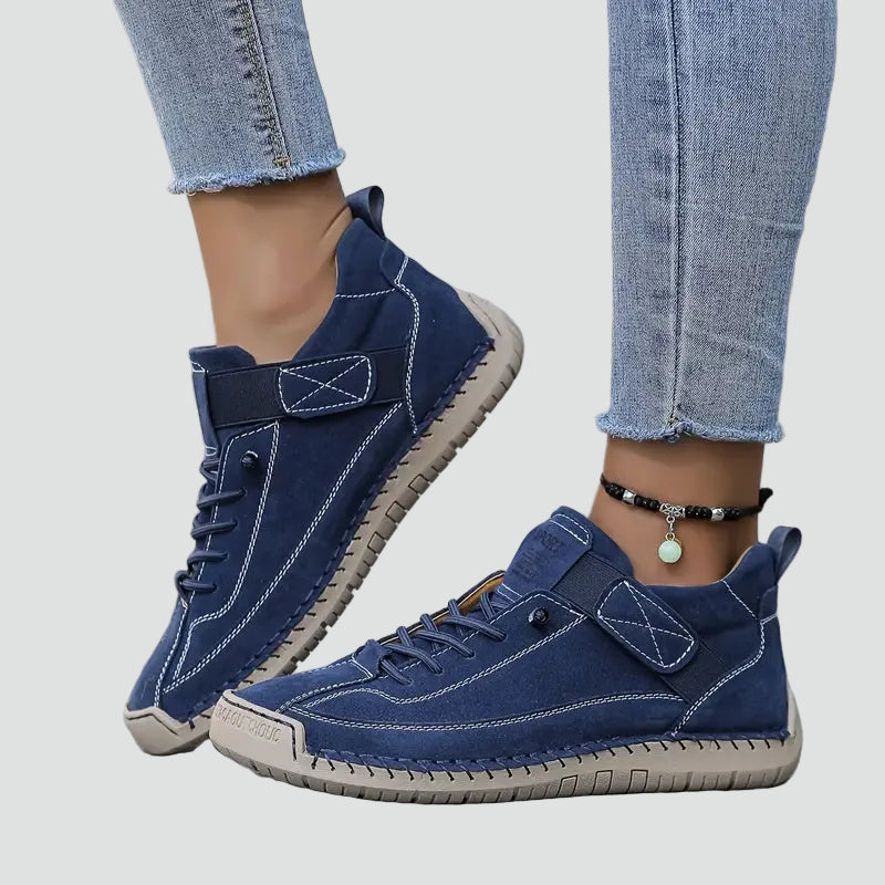 Gabrielle | Baskets Basses Cuir Noir Lacets Femme