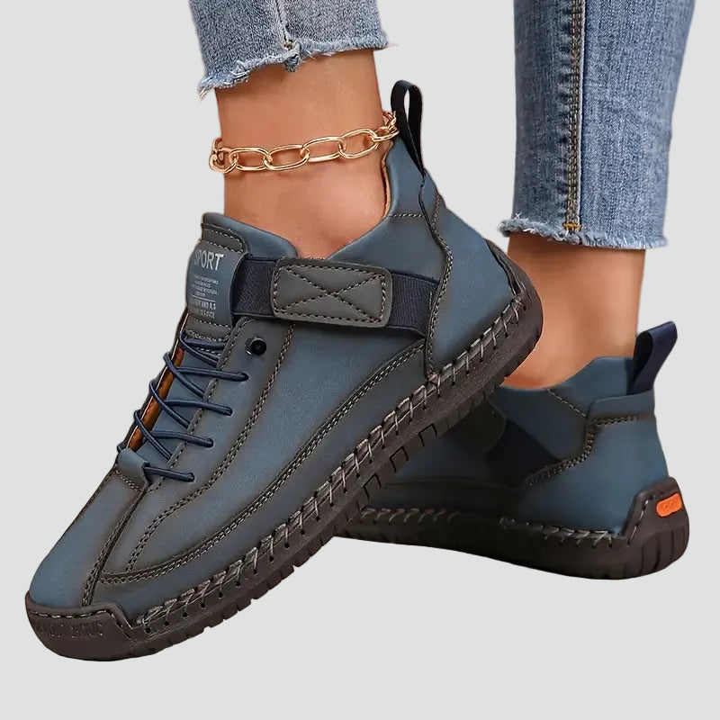 Gabrielle | Baskets Basses Cuir Noir Lacets Femme