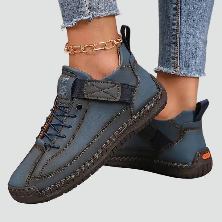 Gabrielle | Baskets Basses Cuir Noir Lacets Femme
