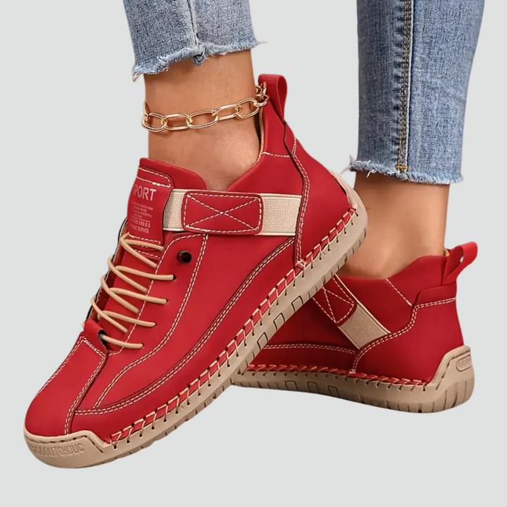 Gabrielle | Baskets Basses Cuir Noir Lacets Femme