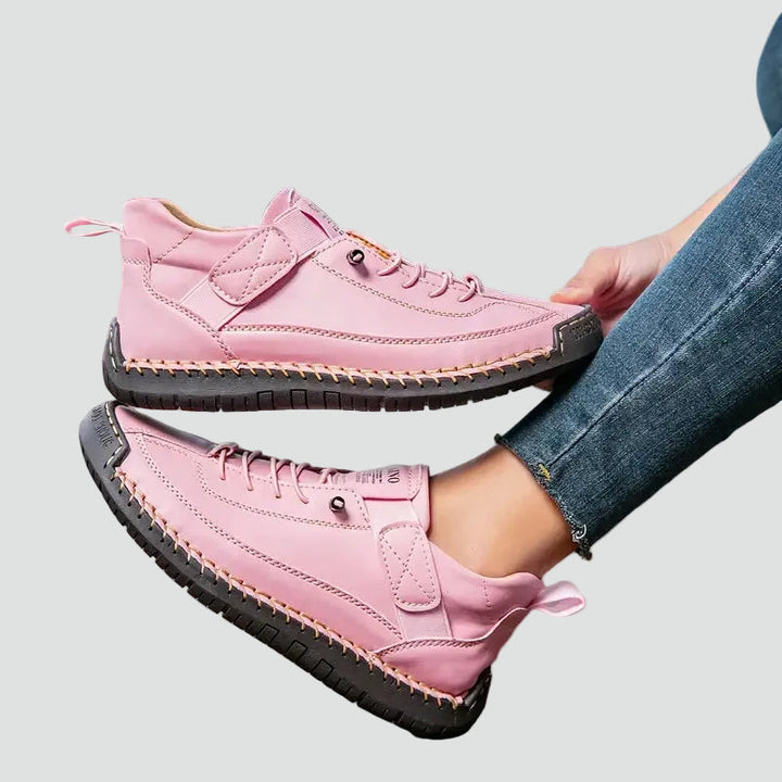 Gabrielle | Baskets Basses Cuir Noir Lacets Femme