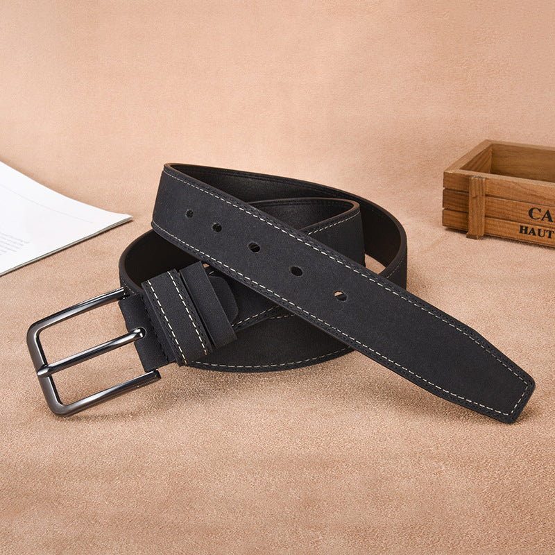 Gabrielle | Ceinture Daim Noire Boucle Argentée