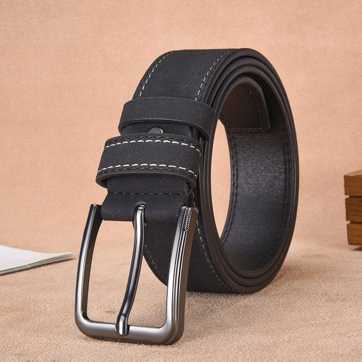 Gabrielle | Ceinture Daim Noire Boucle Argentée