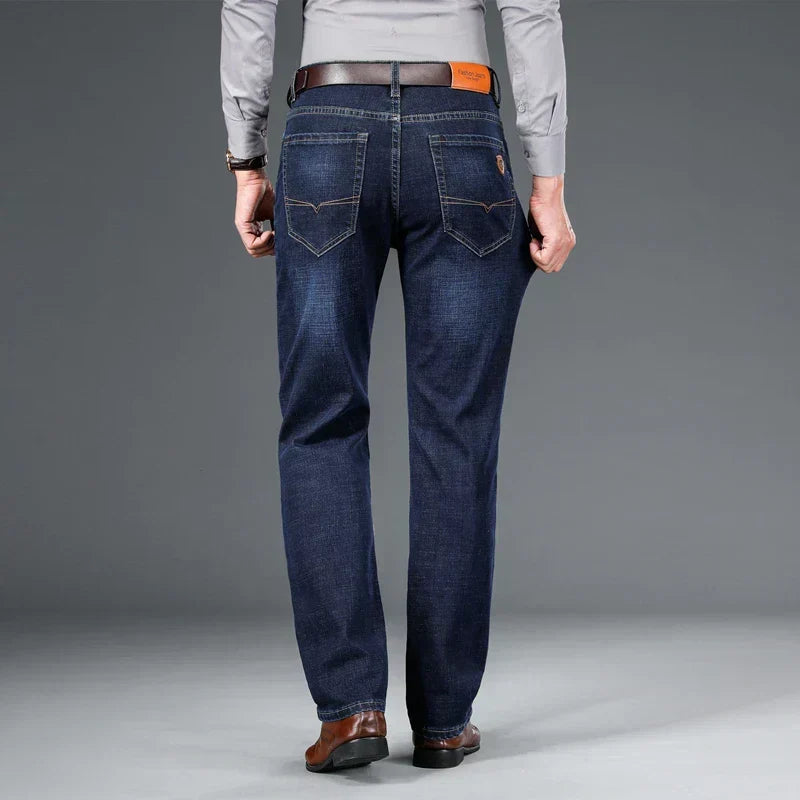 Gabrielle | Jean Stacked Bleu en Denim Uni